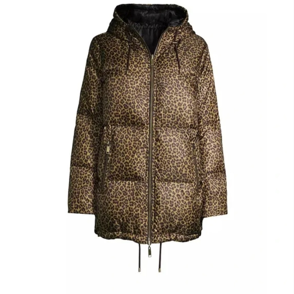 Michael Kors Reversible Cheetah Print Puffer Coat